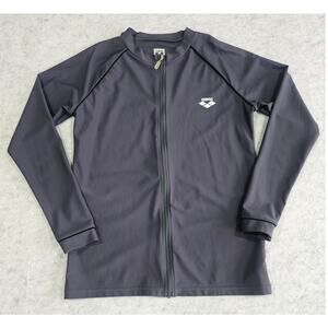 Arena Rash Guard, Full Zip, Jacket, Gray, Sportswear, Surf, UPF 50+  Sz M